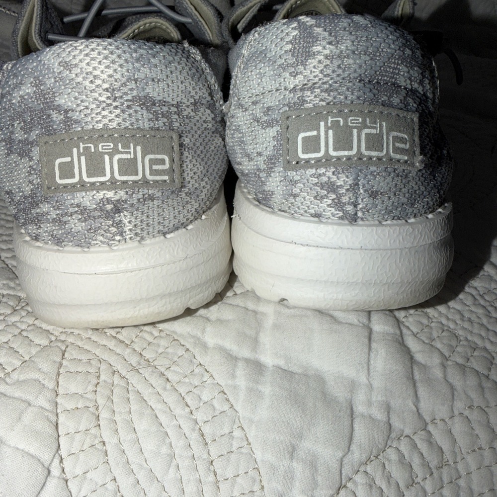 Hey Dude Wendy Stretch Fleece Glacier Gray Slip On Comfort Shoes Women's Sz 7 - Picture 3 of 7